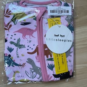 NIB Pink Jurassic Jungle Little Sleepies 3-6 month